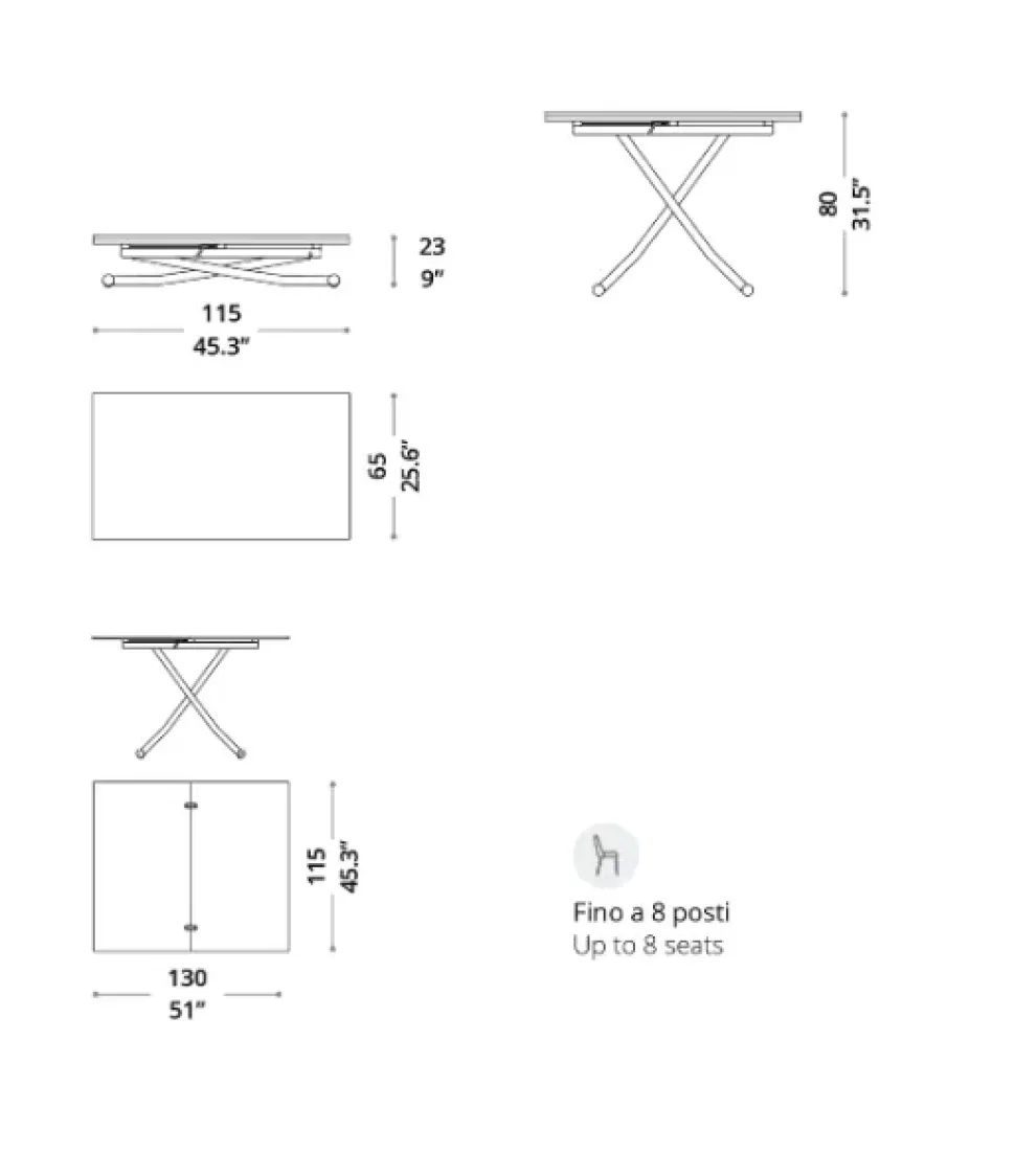 Tavolino moderno Mondial di Ozzio a prezzo ribassato