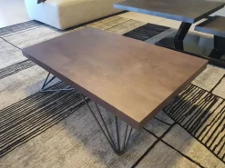 Tavolino moderno Ray corten di Easyline a prezzo scontato