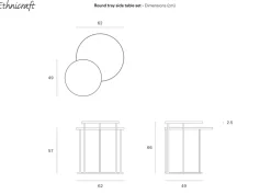 Tavolino moderno Set tavolo vassoio ethnicraft di Artigianale a prezzo ribassato