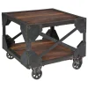 Tavolino Outlet etnico modello Tavolino basso industrial bristol con ruote  in OFFERTA OUTLET