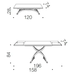 Tavolino Ozzio modello Light cr in OFFERTA OUTLET