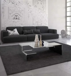 Tavolino Tavolino da salotto mod.oliviero in cristallo curvato in promo-sconto 45% della firma Artigianale a prezzi outlet