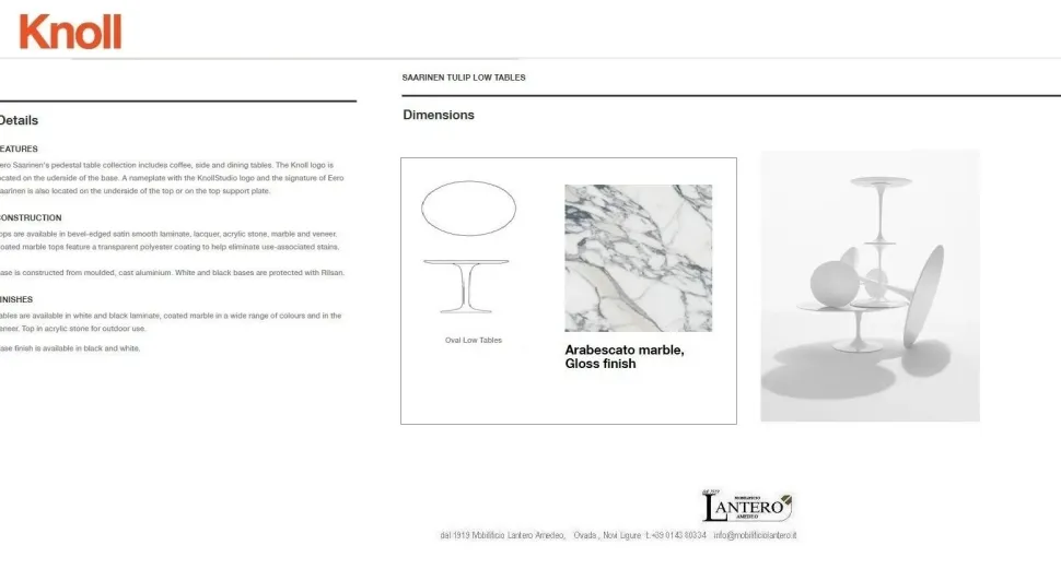 Tavolino Tavolino saarinen dell'azienda Knoll a prezzi convenienti - 27%