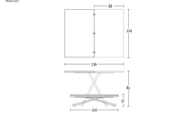 Tavolino trasformabile in tavolo in legno Universe Altacom in Offerta Outlet