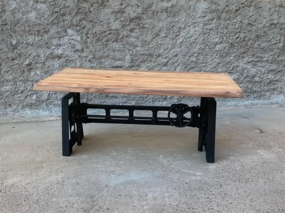 Tavolo allungabile Tavolo allungabile crank con manovella Outlet etnico a prezzo scontato