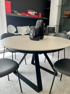 Tavolo Atlante Calligaris in ceramica Rotondo allungabile