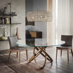 Tavolo Carioca Cattelan Italia in vetro fisso. Lunghezza: 120 cm.