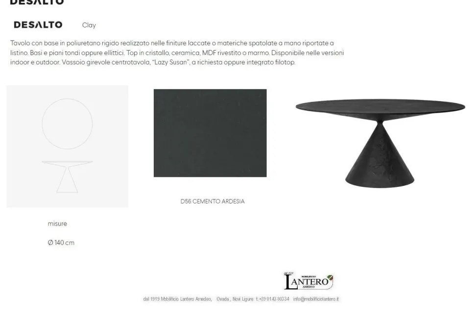 Tavolo Clay Desalto in altri materiali Fisso