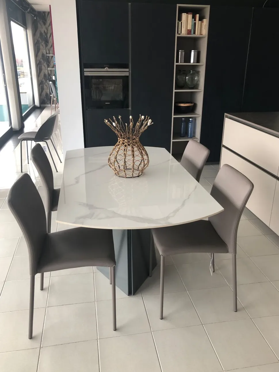 Tavolo con piano in ceramica rotondo di Target point a PREZZO OUTLET