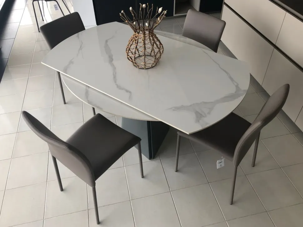 Tavolo con piano in ceramica rotondo di Target point a PREZZO OUTLET