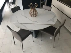 Tavolo con piano in ceramica rotondo di Target point a PREZZO OUTLET