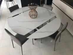 Tavolo con piano in ceramica rotondo di Target point a PREZZO OUTLET