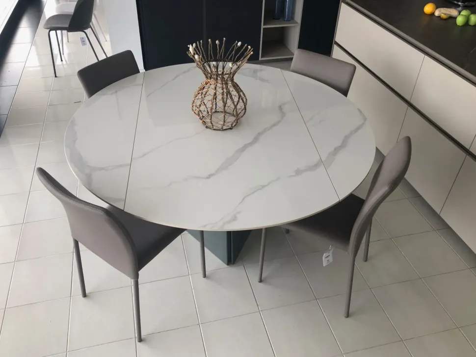 Tavolo con piano in ceramica rotondo di Target point a PREZZO OUTLET