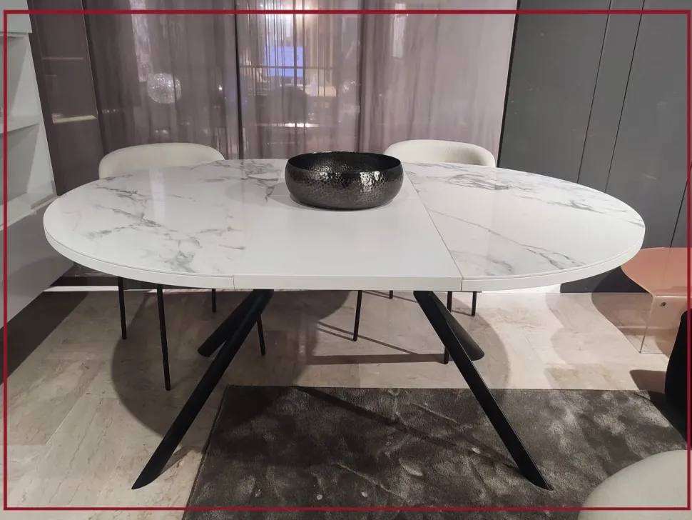 Tavolo con piano in ceramica rotondo di Connubia a PREZZO OUTLET