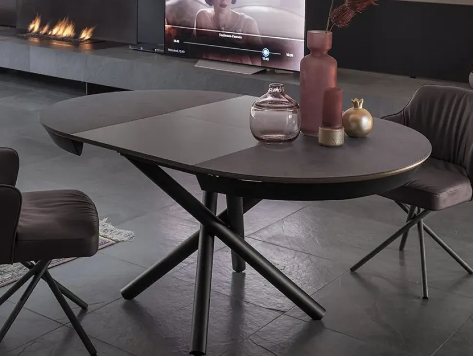 Tavolo con piano in laminato rotondo di Altacom a PREZZO OUTLET