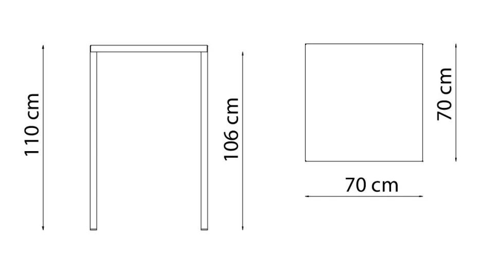 Tavolo da giardino modello Tavolo alto quatris 70 x 70 grigio antico - vermobil Vermobil in offerta