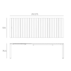 Tavolo da giardino Set tevere 210/275 con 8 tiberina nardi a marchio Nardi a prezzo scontato