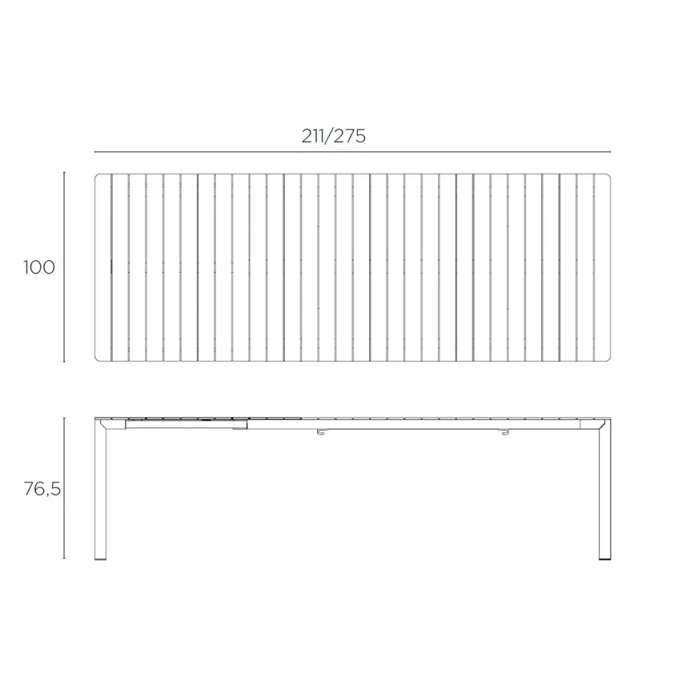 Tavolo da giardino Set tevere 210/275 con 8 tiberina nardi a marchio Nardi a prezzo scontato