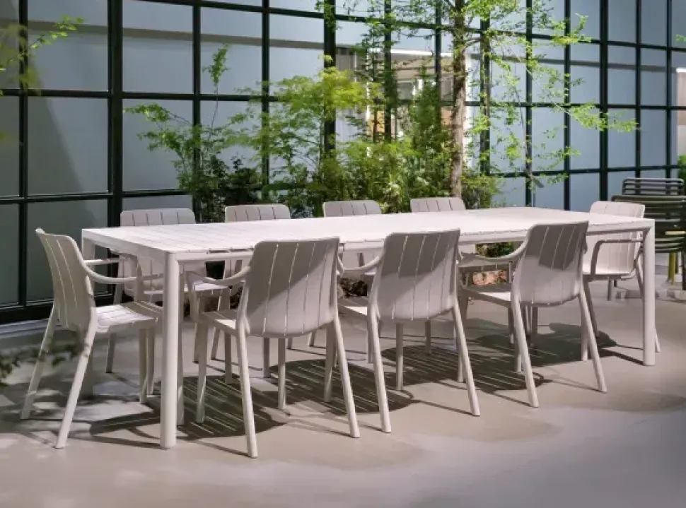 Tavolo da giardino Set tevere 210/275 con 8 tiberina nardi a marchio Nardi a prezzo scontato
