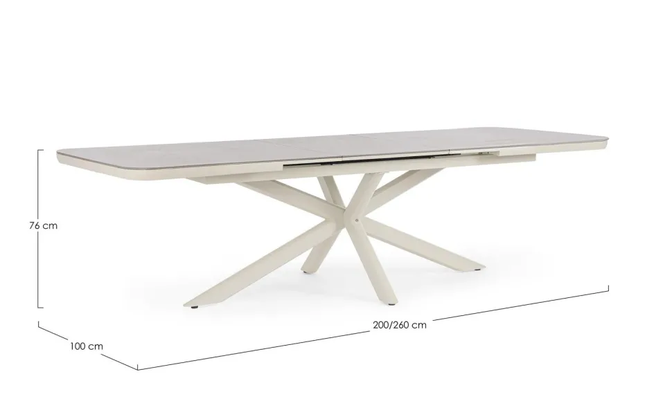 Tavolo da giardino Tavolo pascal allungabile 200/260 cm con 8 poltrone odeon rastin - bizzotto a marchio Bizzotto a prezzo ribassato