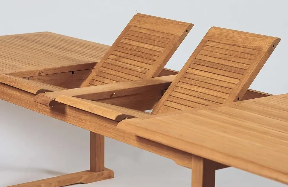 Tavolo da giardino Tavolo allungabile vero teak a marchio Md work a prezzo scontato