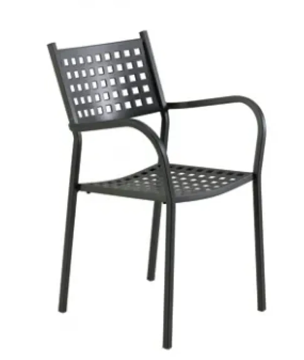 Tavolo da giardino Tavolo quatris grigio antico 160 x 80 cm con 4 poltoncine alice a marchio Vermobil a prezzo scontato