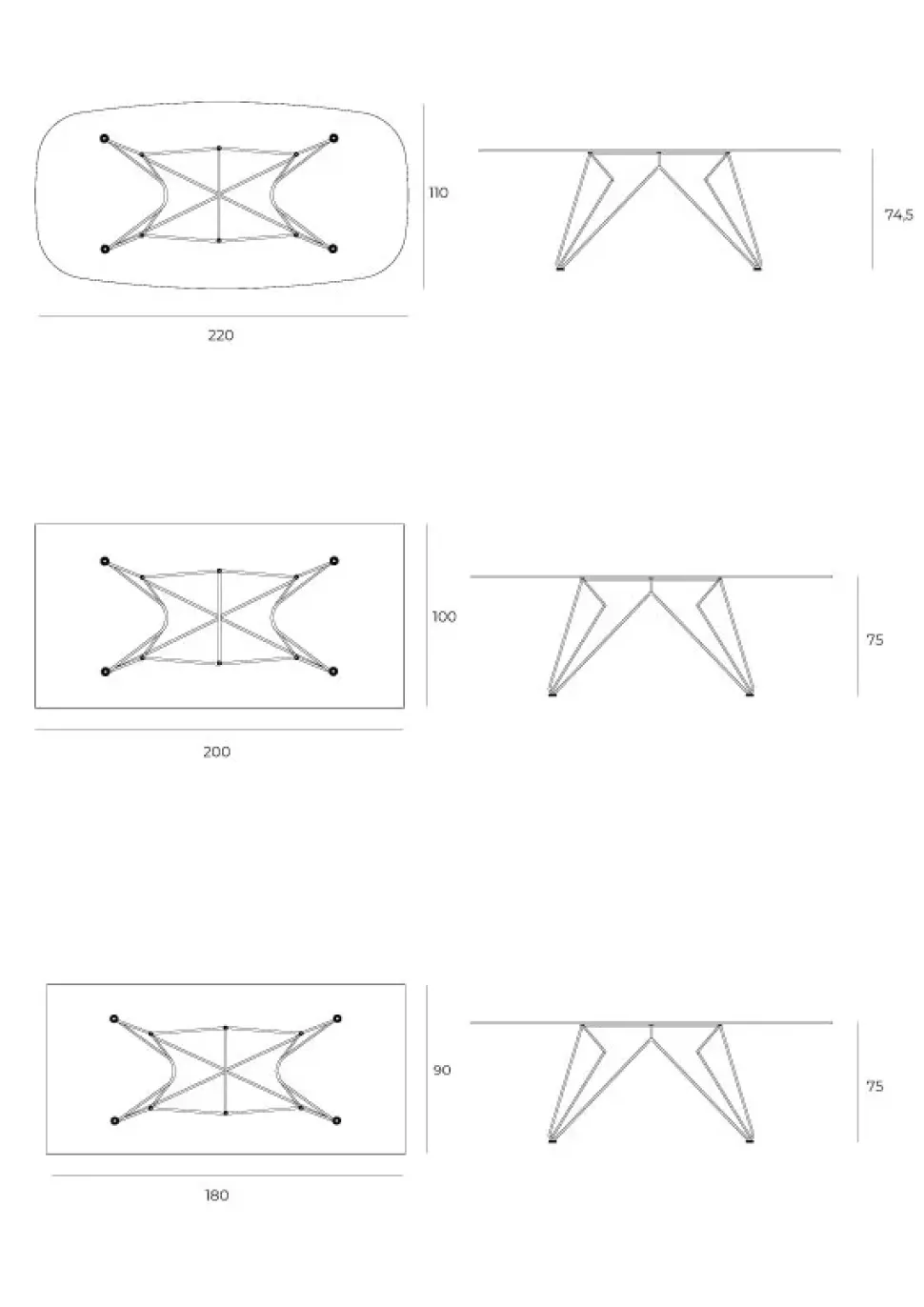 TAVOLO Easyline Cross SCONTATO a PREZZI OUTLET