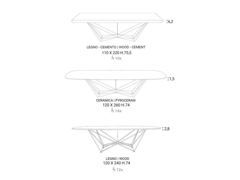 Tavolo Fil8 Ozzio in OFFERTA OUTLET