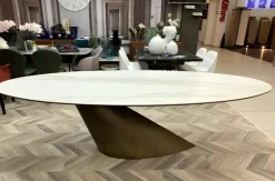 Tavolo in ceramica ovale Oasi Domitalia in offerta outlet