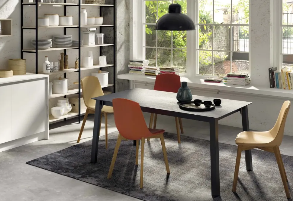 Tavolo in ceramica rettangolare Quadro Point house in offerta outlet