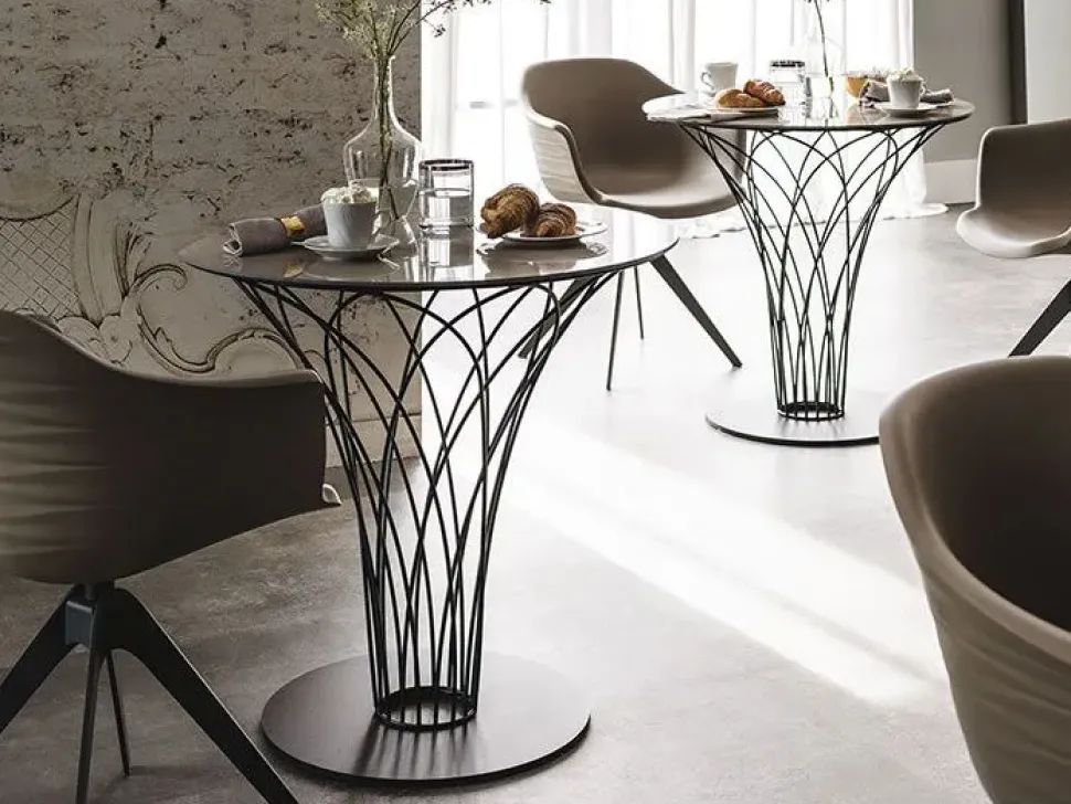 Tavolo in ceramica rotondo Nido keramik bistrot Cattelan italia in offerta outlet