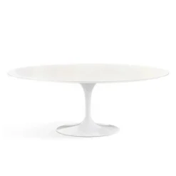 Tavolo in laccato ellittico Saarinen laccato bianco Sigerico in offerta outlet