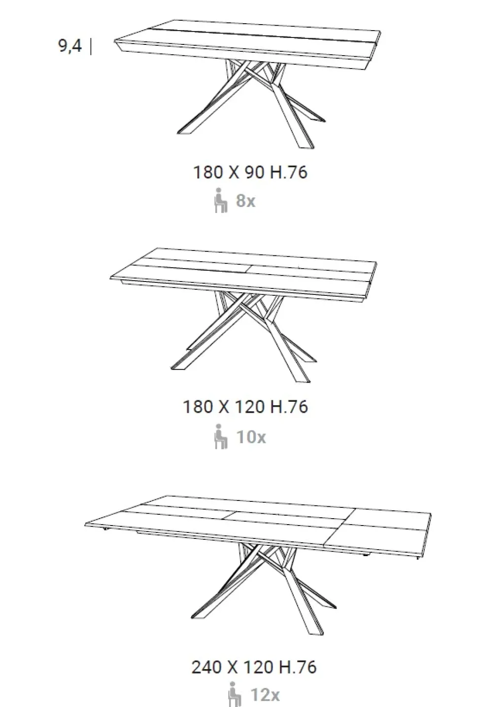 Tavolo in laminato rettangolare Lungo largo Easyline a prezzo scontato