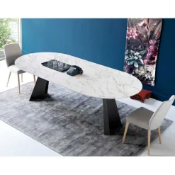 Tavolo in laminato rotondo Bluma round Sedie brianza in offerta outlet