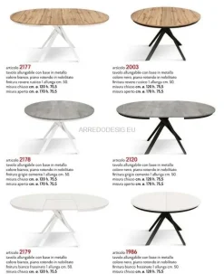 Tavolo in laminato rotondo Tempor 2177 Collezione esclusiva a prezzo scontato