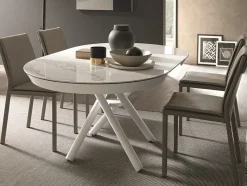 Tavolo in laminato rotondo Round trasformabile Artigianale in offerta outlet