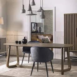 Tavolo in legno ellittico Ellisse db007478 Dialma brown in offerta outlet