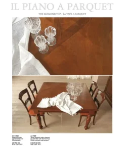 Tavolo in legno quadrato F309 piano a parquet Falegnameria italiana a prezzo scontato