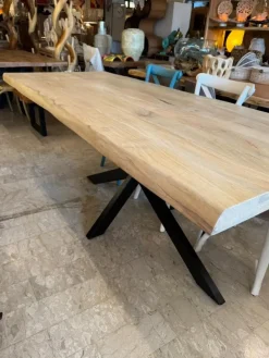 Tavolo in legno rettangolare Tavolo allungabile craft gambe u Outlet etnico a prezzo scontato