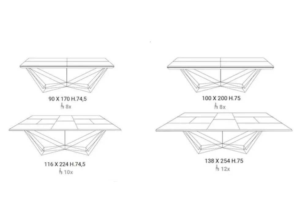 Tavolo in legno rettangolare Fil8 Ozzio a prezzo ribassato