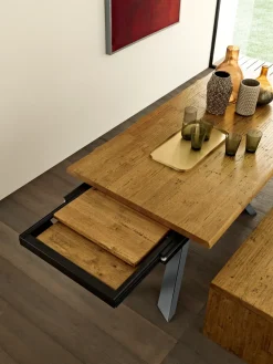 Tavolo in legno rettangolare Tavolo massiccio allungabile estensibile Mobilia web a prezzo scontato