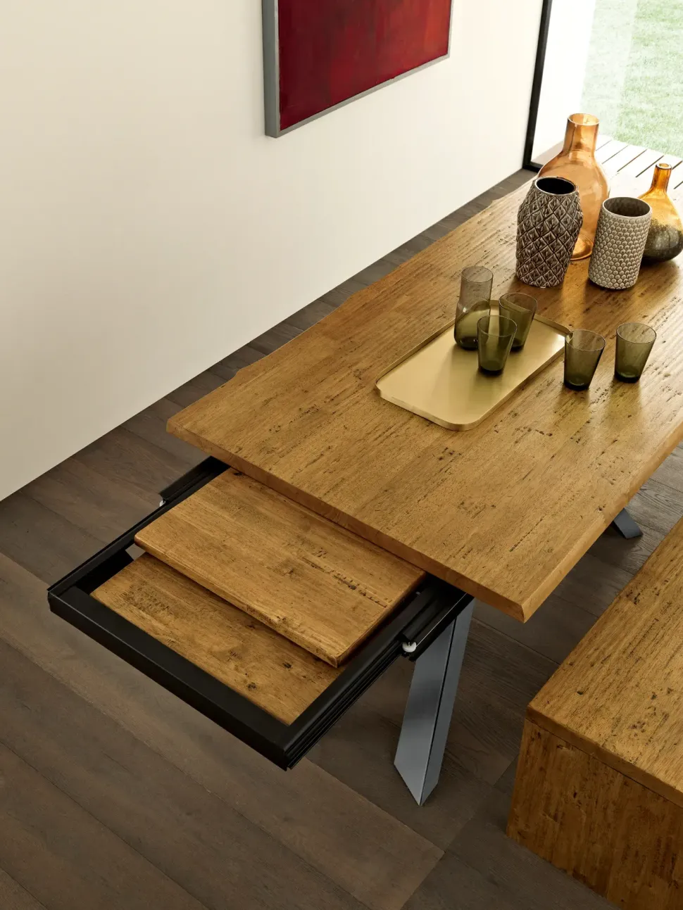 Tavolo in legno rettangolare Tavolo massiccio allungabile estensibile Mobilia web a prezzo scontato