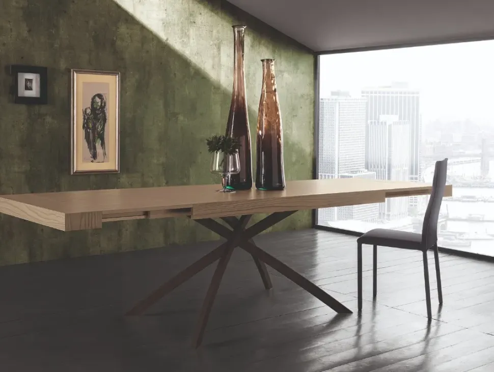 Tavolo in legno rettangolare Twist Zamagna a prezzo ribassato