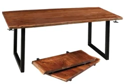 Tavolo in legno rettangolare Tavolo in vero legno industrial design austin allungabile Outlet etnico in offerta outlet