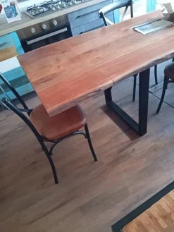 Tavolo in legno rettangolare Tavolo in vero legno industrial design austin allungabile Outlet etnico in offerta outlet