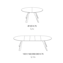 Tavolo in legno rotondo Convivio Ozzio in offerta outlet
