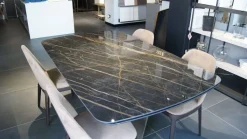 Tavolo in marmo ovale Eiffel Dall'agnese in offerta outlet