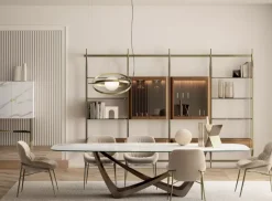 Tavolo in marmo sagomato Bach Bontempi in offerta outlet