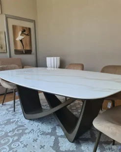 Tavolo in marmo sagomato Bach Bontempi in offerta outlet