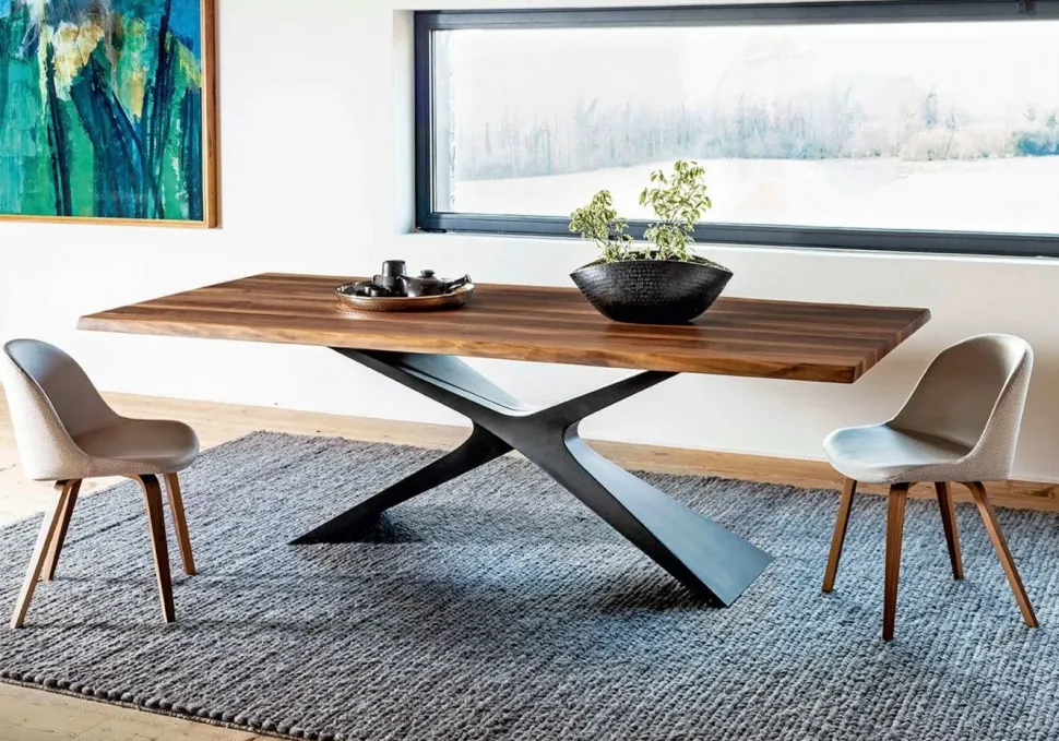 Tavolo in vetro ellittico Nexus * Midj in offerta outlet